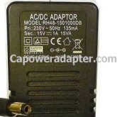 15v 1 amp ( 1000ma ) ac/dc replacement power supply