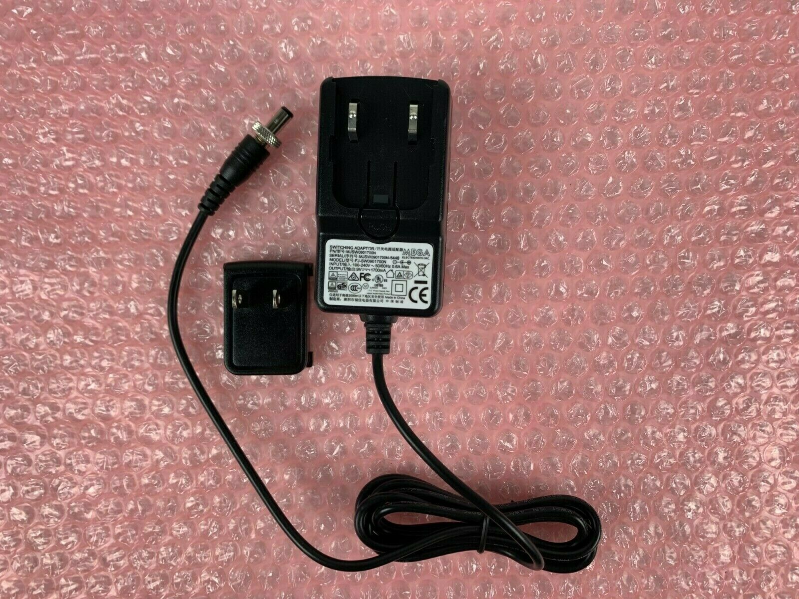NEW Mega Electronics 9V DC 5.5mm 1700mA Switching Adaptor FJ-SW0901700N Type: DC adapter Wall Char - Click Image to Close