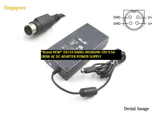 *Brand NEW* 0A001-00260200 DELTA 19V 9.5A 180W AC DC ADAPTER POWER SUPPLY