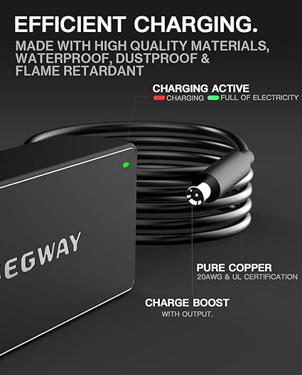 UL&CE Listed 42V/36V 1.7A Charger Power Adapter Compatible with Segway Ninebot MAX G2 G30LP E2Pro F6