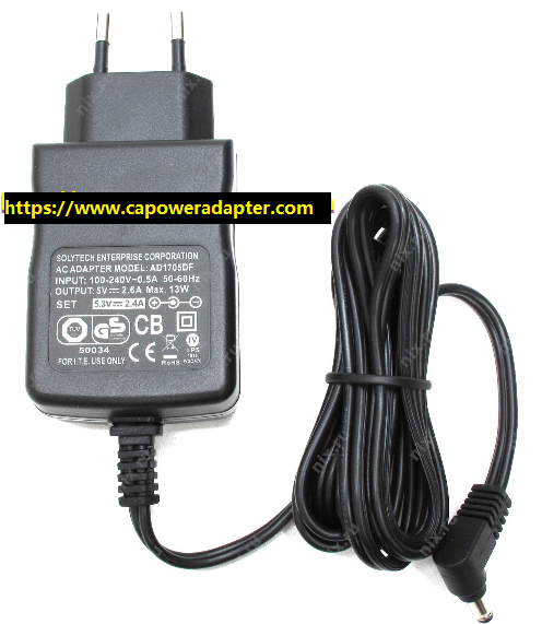 5V-2.6A Max 13W NEW,SEALED 30 Days M/B Solytech Enterprise Adapter AD1705C 