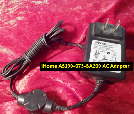 *Brand NEW* Genuine Original iHome 9IH507NSB AS190-075-BA200 AC Adapter