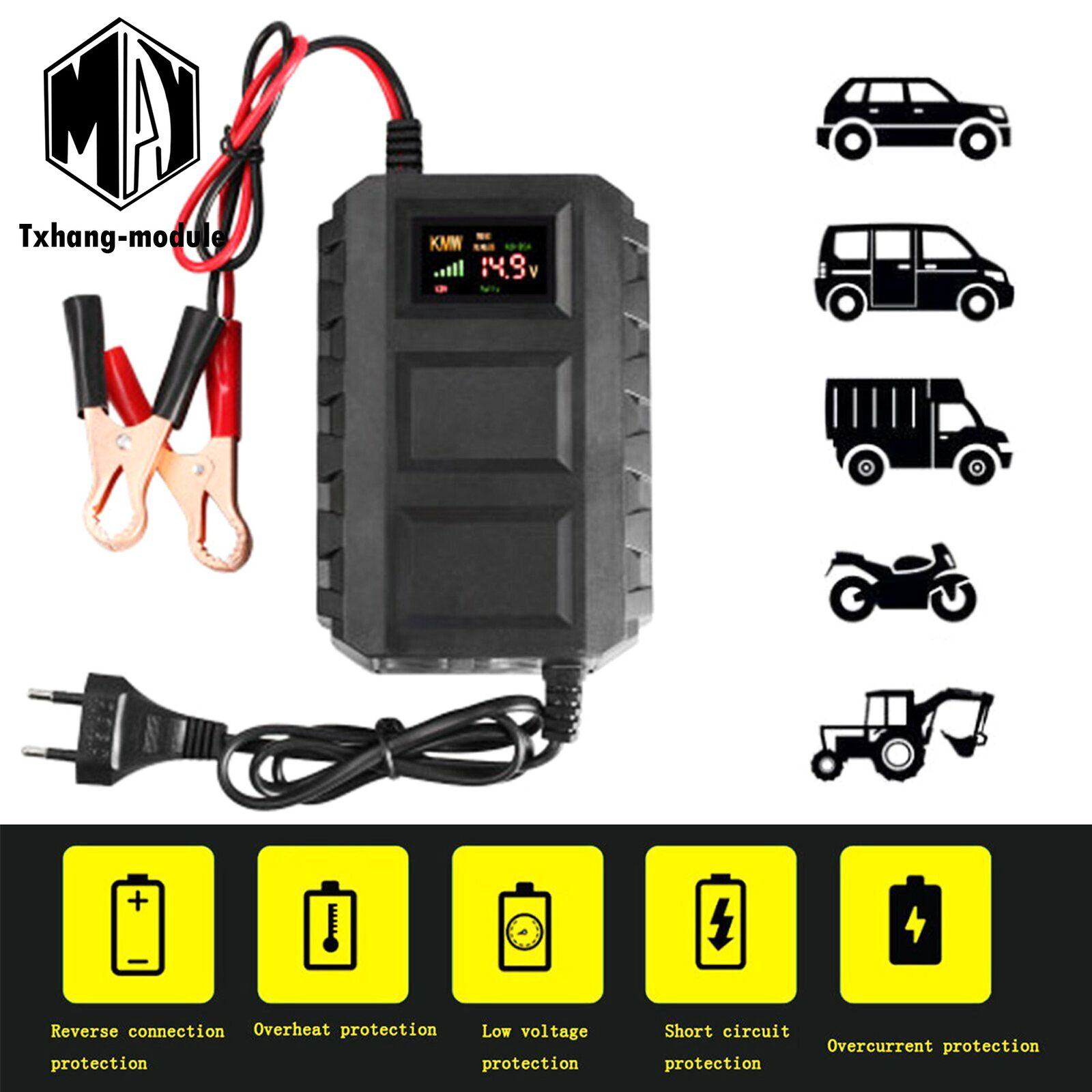 *Brand NEW* Car Battery Lead Acid Charger Automobile 12V 20A Intelligent LCD US