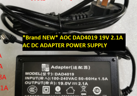 *Brand NEW* 19V 2.1A AC DC ADAPTER AOC DAD4019 POWER SUPPLY