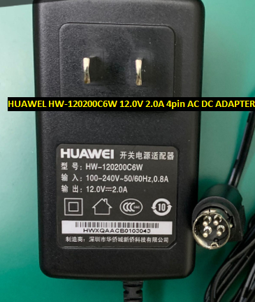 *Brand NEW* HUAWEL HW-120200C6W 12.0V 2.0A 4pin AC DC ADAPTER POWER SUPPLY