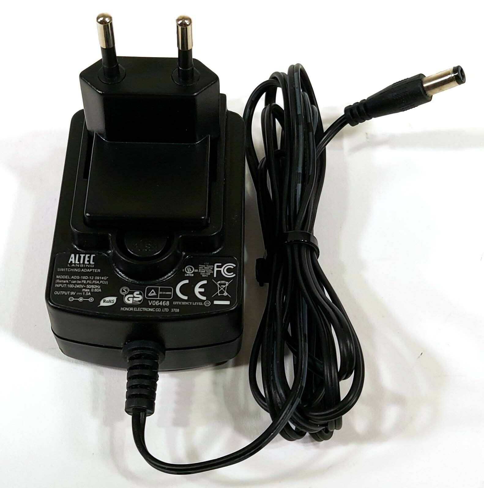 Honor ADS-18D-12 0914G Switching AC/DC Adapter 9V 1.5A Charger Europlug C168 Output Current: 1.5 A