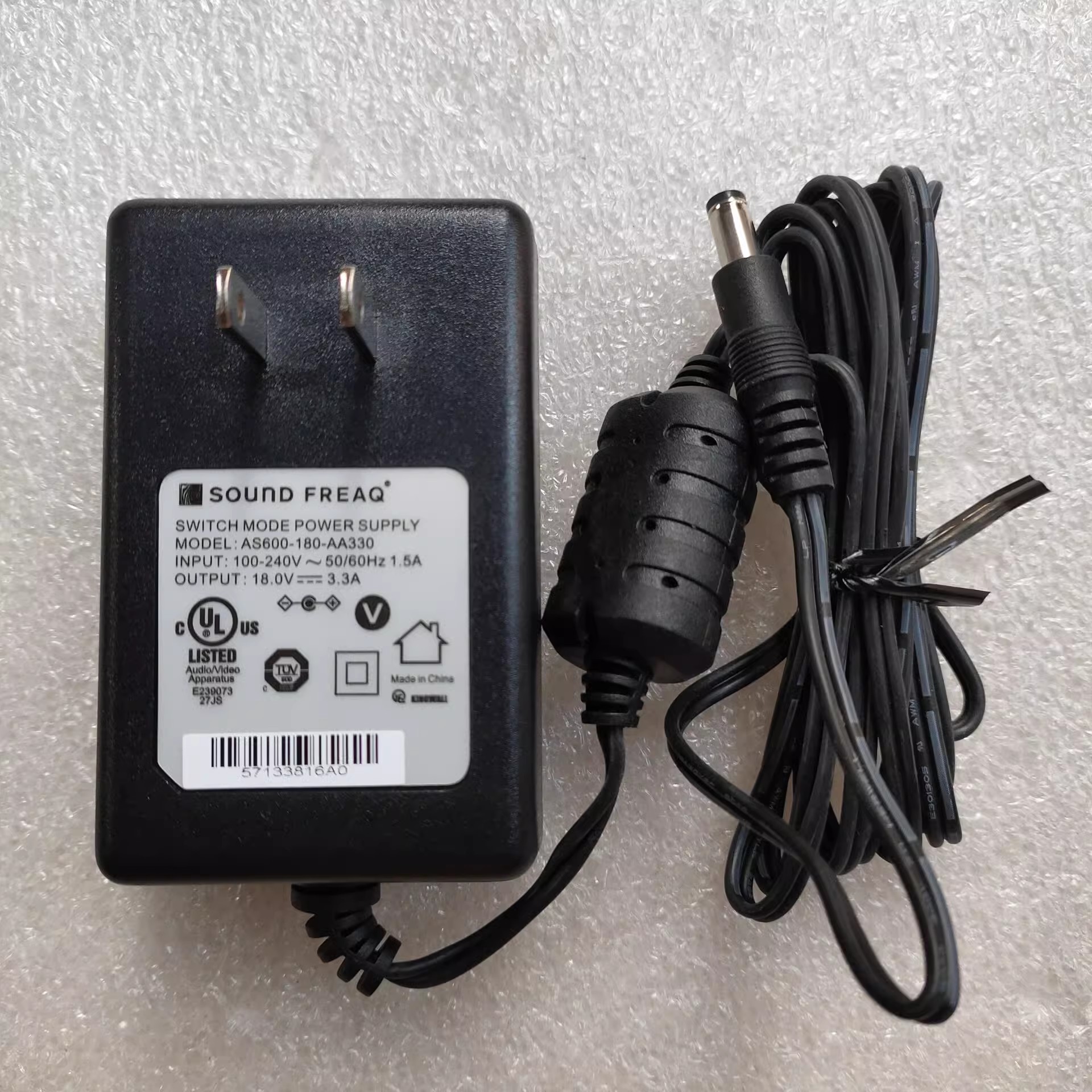 *Brand NEW*SOUND FREAQ AS600-180-AA330 18V 3300MA AC DC ADAPTHE POWER Supply