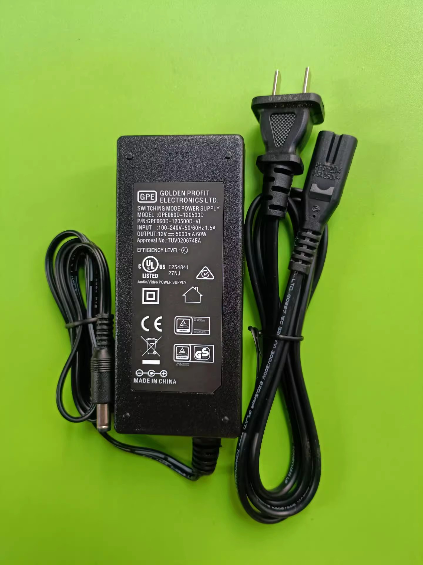 *Brand NEW*GPE GPE060D-120500D GPE060D-120500D-VI 12V 5A AC DC ADAPTHE POWER Supply