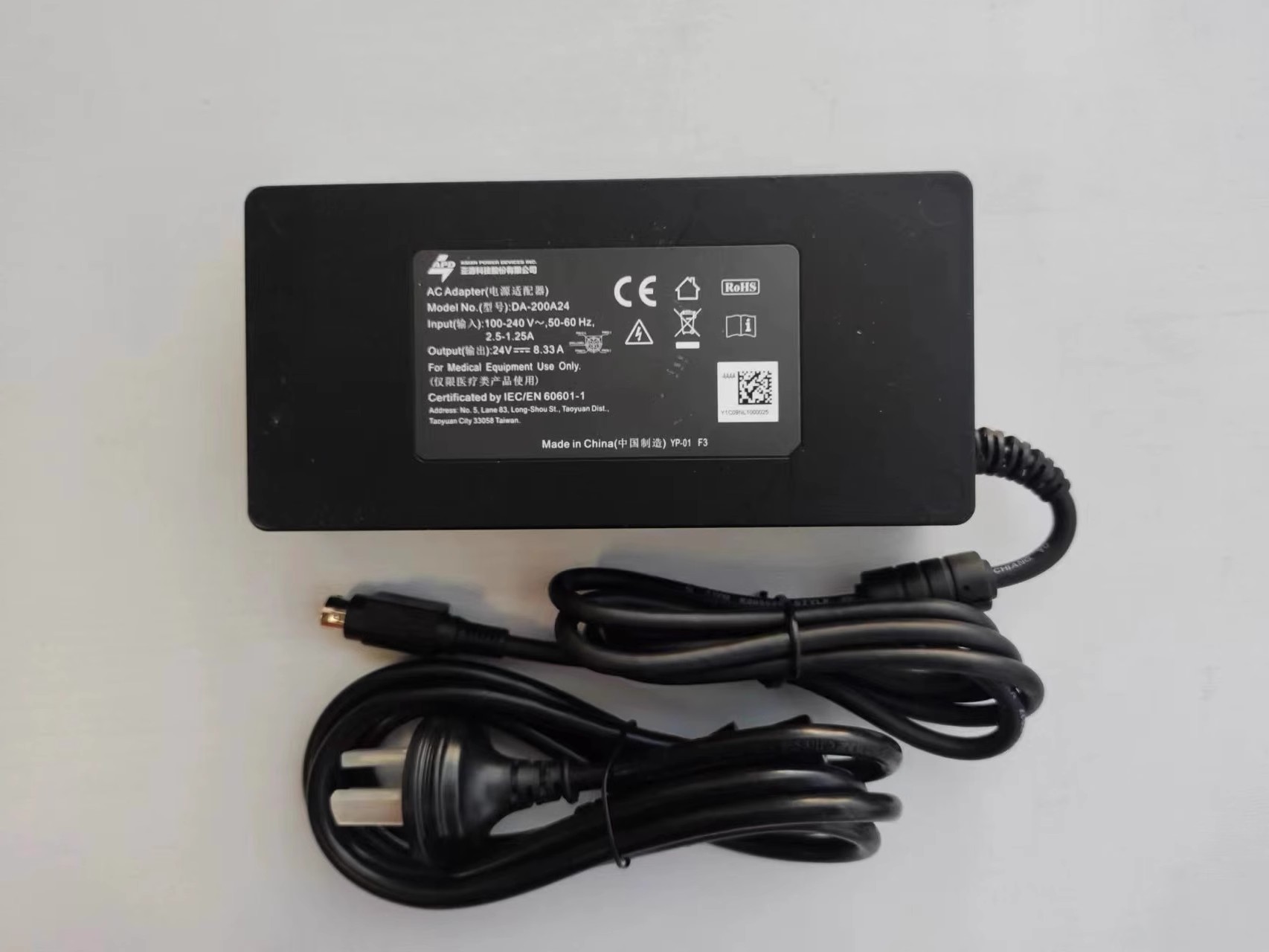 *Brand NEW*DA-200A24 APD 24V 8.33A AC/DC AC ADAPTER POWER Supply