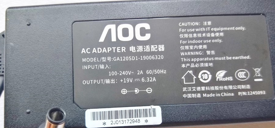 *Brand NEW*GA120SD1-19006320 AOC 120W 19V 6.32A AC ADAPTER Power Supply
