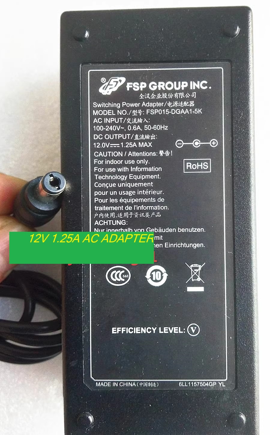 *Brand NEW*12V 1.25A AC ADAPTER FSP FSP015-DGAA1-5K Power Supply