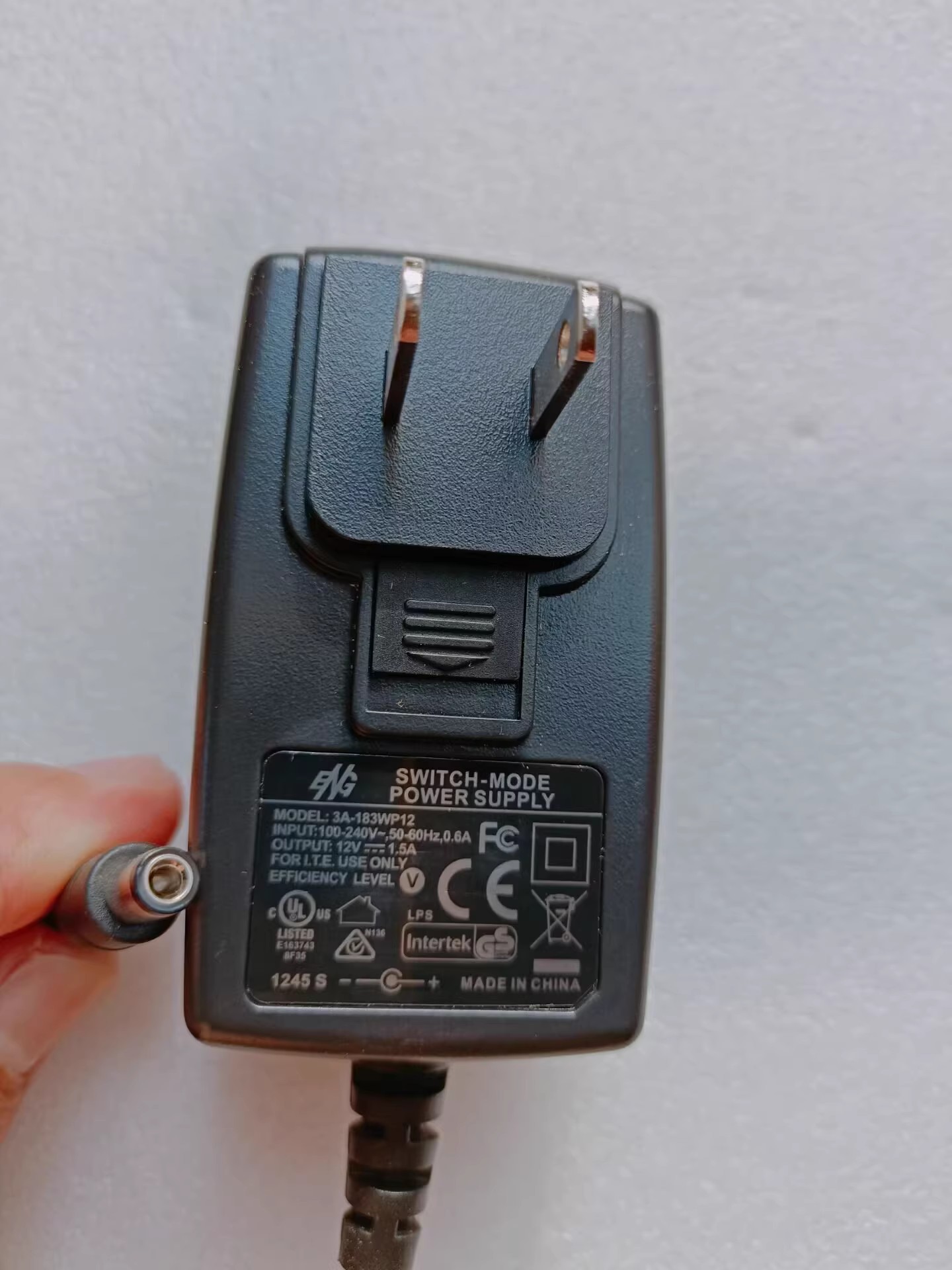 *Brand NEW* ENG 12V 1.5A AC DC ADAPTHE 3A-183WP12 POWER Supply