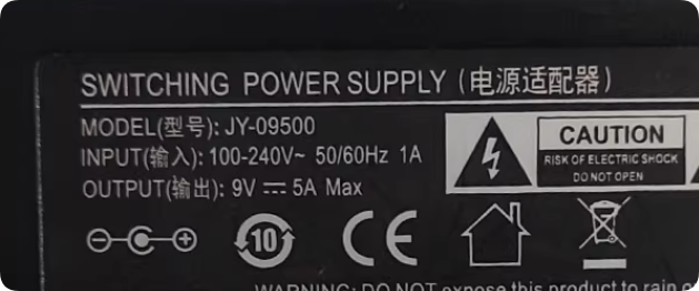 *Brand NEW*Original JY-09500 9V 5A 45W AC ADAPTER Power Supply