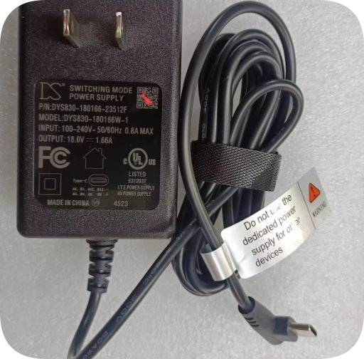 *Brand NEW*DYS830-180166-23512F DYS Dongshuo 18V 1.66A Speaker Charger Adapter Type-C Port