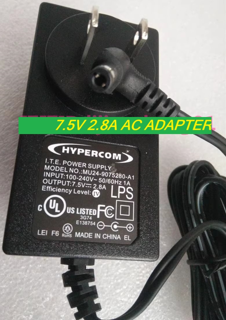 *Brand NEW* HYPERCOM 7.5V 2.8A AC ADAPTER MU24-9075280-A1 Power Supply