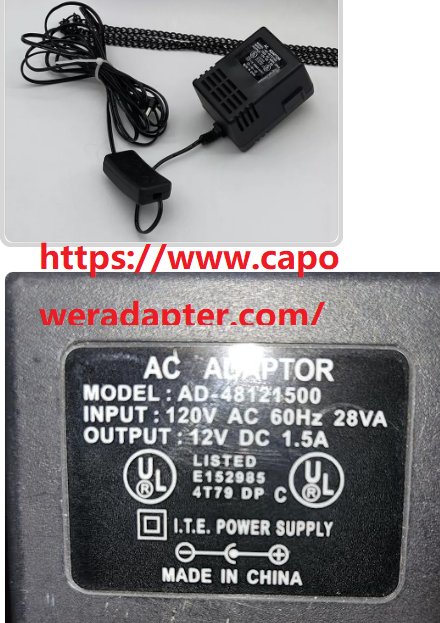 NEW AD-48121500 12V DC 1.5A I.T.E POWER SUPPLY AC ADAPTER