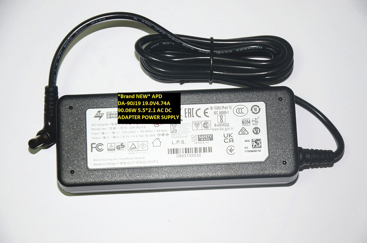 *Brand NEW* DA-90J19 APD 19.0V4.74A 90.06W 5.5*2.1 AC DC ADAPTER POWER SUPPLY