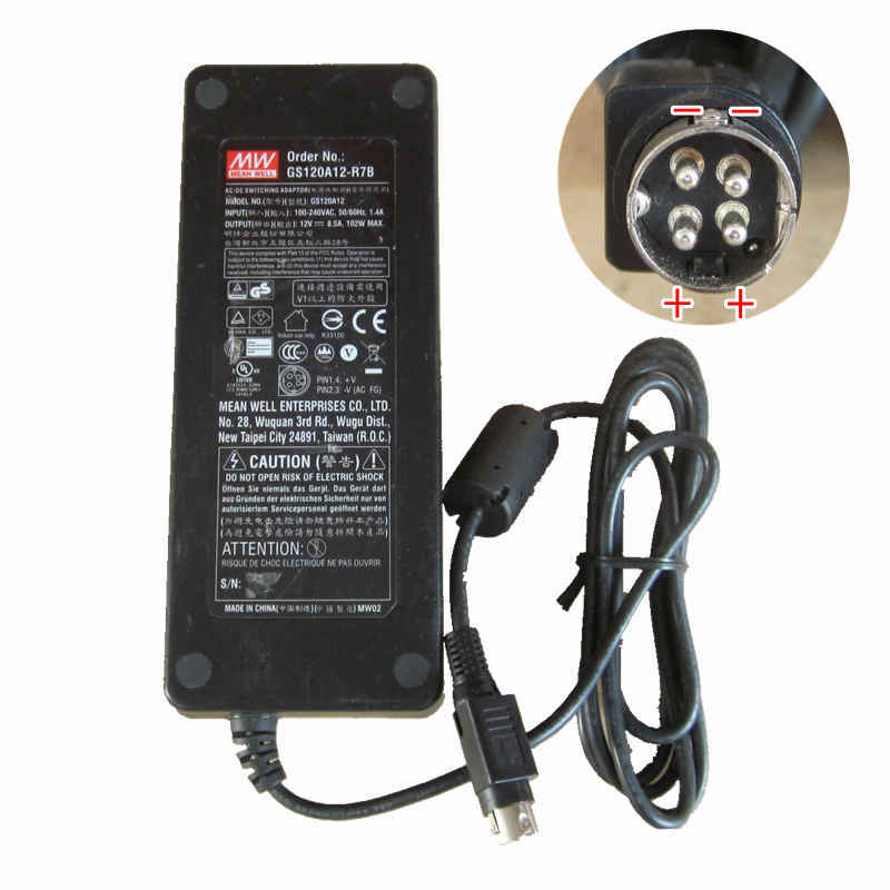 *Brand NEW* 12V 8.5A MW GS120A12 102W 4pin AC DC ADAPTER POWER SUPPLY