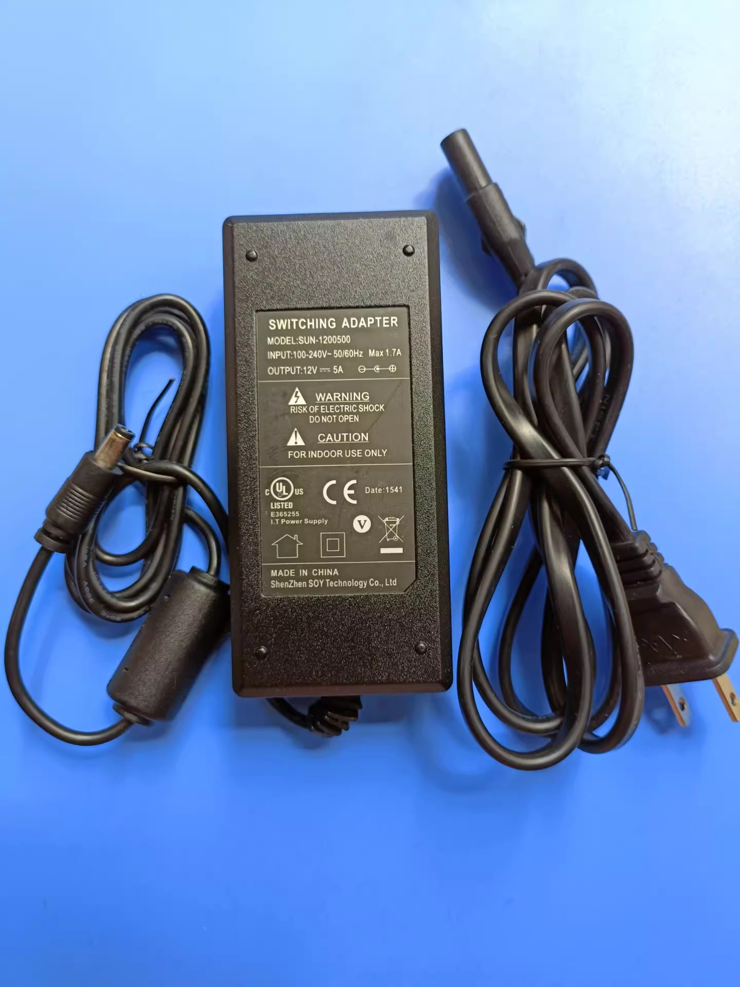 *Brand NEW* SOY 12V 5A 60W AC DC ADAPTHE SUN-1200500 POWER Supply