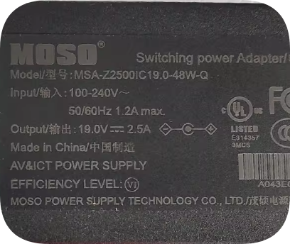 *Brand NEW*Original MOSO 19V 2.5A 47.5W AC Adapter MSA-Z2500IC19.0-48W-Q Power Supply