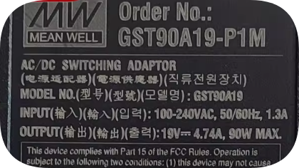 *Brand NEW*MW 19V 4.74A 90W AC Adapter GST90A19 WS20-3 Power Supply