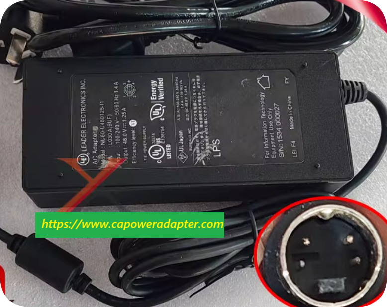 *Brand NEW* 48V 1.25A AC ADAPTER NU60-U480125-I1 Power Supply