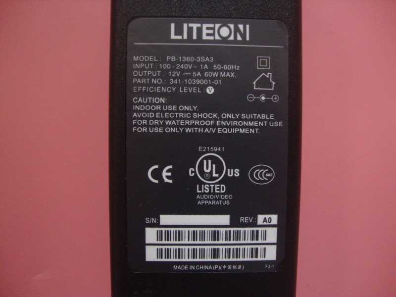 *Brand NEW* PB-1360-3SA3 LITEON 12V 5A AC DC Adapter POWER Supply